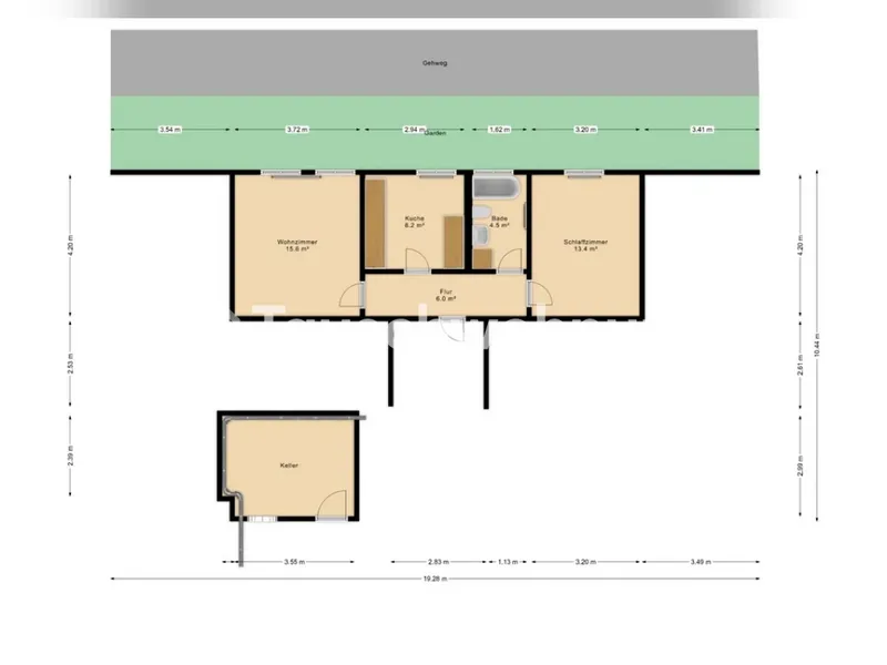 Tauschwohnung: 2 Zimmer EG Wohnung 50 qm Berlin gegen 3/4 Zimmer in Köln — photo 1